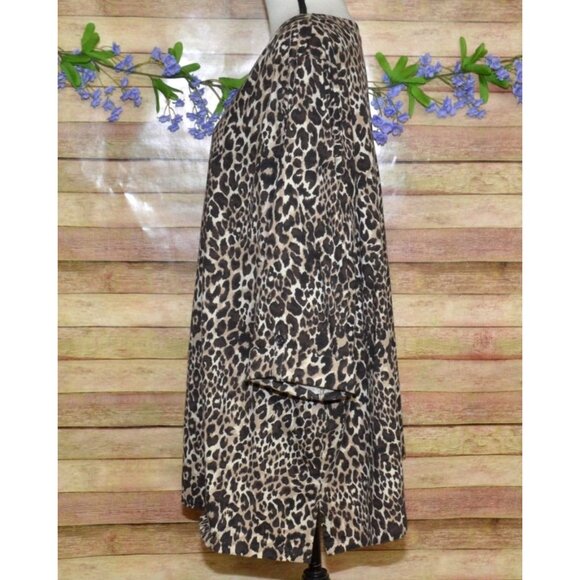 Catherines Suprema Collection 3/4 Sleeve Cheetah Animal Print Top Plus Size 3X - Picture 4 of 11
